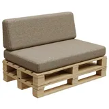 Palettenkissen PFBG Palettenkissen Gartenkissen für Garten, Balkon Terrasse, Maße Set (120x80 + 120x35) beige