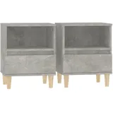 vidaXL Nachttische 2 Stk. Betongrau 40x35x50 cm
