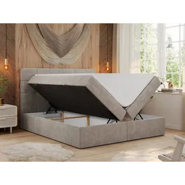 MKS Meble Boxspringbett 140 x 200 cm H3 Beige