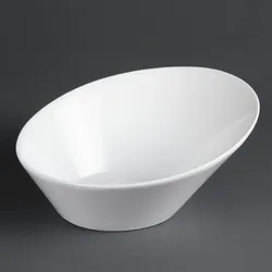 Gastronoble Olympia Whiteware ovale schräge Schüsseln 22,2 x 24,6cm