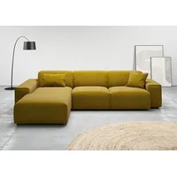 andas Ecksofa »Glimminge auch in Breitcord, Feincord, Bouclé + Easy care-Bezug«, L-Form, Breite 294, Zierkissen grün