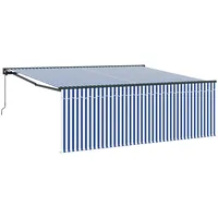 VidaXL Einziehbare Markise Blau und Anthrazit 400 × 300