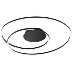 Deckenleuchte LED Designleuchte Wohnzimmerlampe Fernbedienung Dimmbar Schwarz