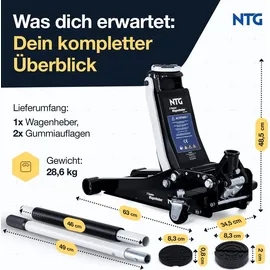 NTG Rangierwagenheber Stahl 85–485 mm schwarz