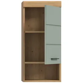 xonox.home - Hängeschrank Scout 37x79x24 cm in Artisan Eiche und Salbei - Wandhängender Badschrank - stabile Konstruktion erstklassige Qualität