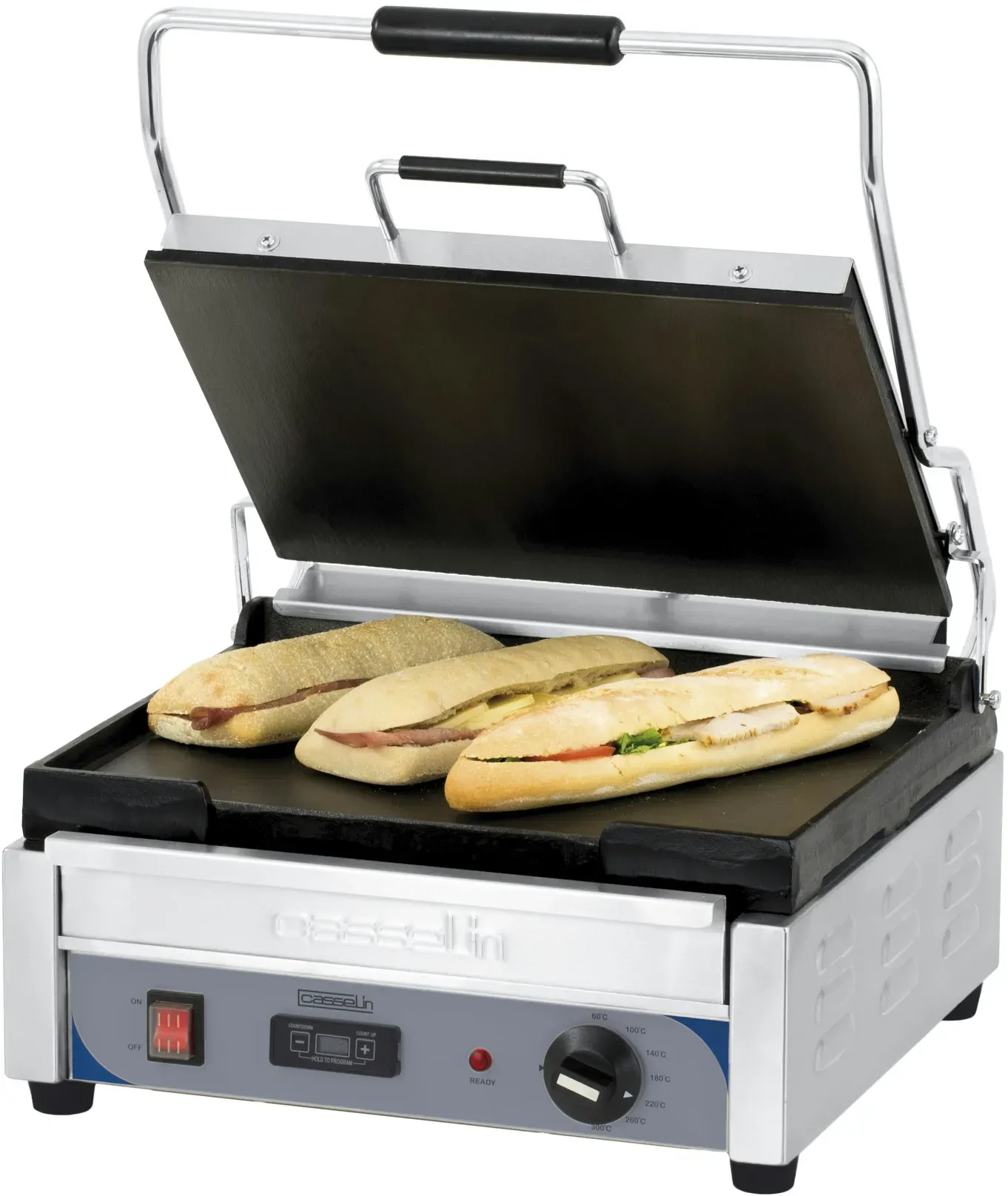 Panini Grill L - Premium - Glatt / Glatt mit Timer CGPLLGPT Casselin