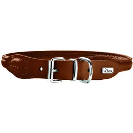 Hunter Round & Soft Elk Hundehalsband Cognac M-L