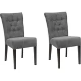 Esszimmerstuhl HOME AFFAIRE "Queen", blau (blaugrau, wenge), B:46cm H:93cm T:64cm, Polyester, Stühle, Esszimmerstuhl, Polsterstuhl mit Knopfheftung, 2er, 4er oder 6er Set
