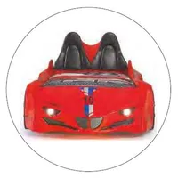 aea Kinderbett Rennwagen 135 x 62 x 235 cm Holz rot