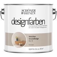 SCHÖNER WOHNEN Designfarben 2,5 l weiches strandbeige