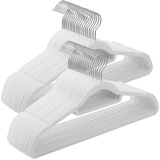 Songmics Kleiderbügel CRF020W02, aus Kunststoff, weiß, 43,5cm, platzsparend, rutschfest, 50 Stück