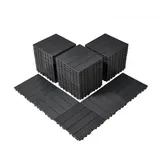 Vevor Terrassenfliesen, 54er-Set, Balkonfliesen 295 x 295 mm, Klickfliesen, wasserdichter Kunststoff-Bodenbelag für den Außenbereich, Terrassenbodenbelag für Veranda, Pool, Balkon, Hinterhof, Dunkelgrau