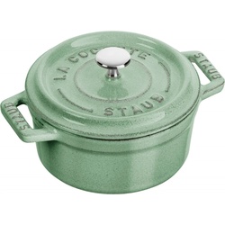 Staub Mini Cocotte 10 cm, rund, Salbei, Gusseisen, Pfanne + Kochtopf, Grün