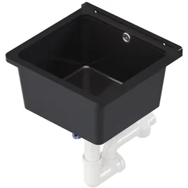 QLS Ausgussbecken 40 x 38 x 22,8 cm Schwarz