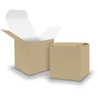 itenga 10x Würfelbox aus Karton 5x5cm braun kleine Schachtel als Gastgeschenk Geschenkbox zum Befüllen (Hochzeit Adventskalender Taufe Geburtstag Geschenk Kommunion)