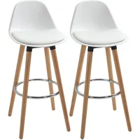 Homcom Barhocker Kunstleder, Buchenholz