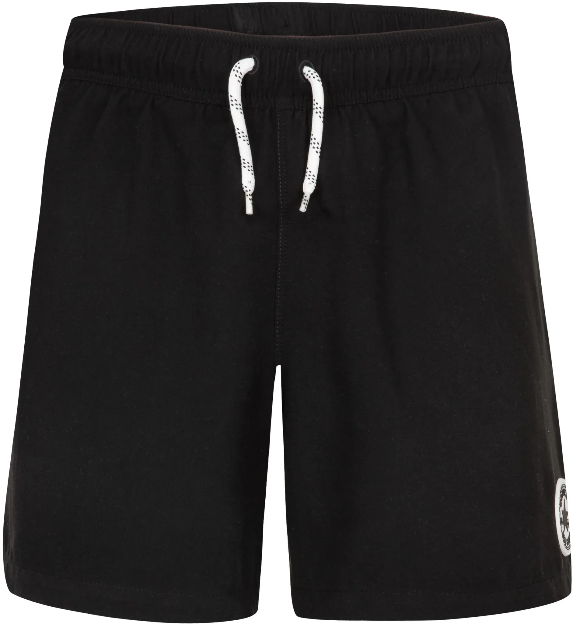 Badeshorts CONVERSE, Jungen, Gr. 128, N-Gr, schwarz, Popeline, Polyester, bestickt, unifarben, Badehosen Badeshorts, schnelltrocknendes Material, leichtes Obermaterial aus Polyester