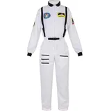 Jutrisujo Astronauten Kostüm ErwacÖsene Damen Kostüm Astronaut Weltraum Raumfahrer Halloween Cosplay Weiß S - S