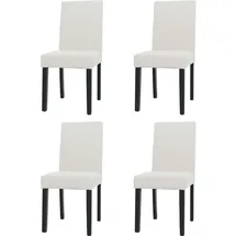 Mendler 4er-Set Esszimmerstuhl Littau, Stuhl Küchenstuhl Hochlehner, Stoff/Textil Cord Holz ~ creme, dunkle Beine