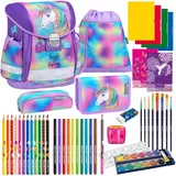 Belmil Schulranzen Set Classy Magic Rainbow Color Unicorn 14-teilig