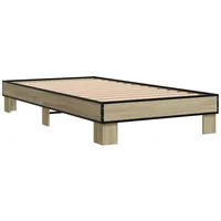 VidaXL Bettgestell Sonoma-Eiche 75x190 cm Holzwerkstoff und Metall