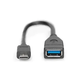 Digitus USB 3.1 Kabel 0,15m Typ-C zu Typ-A OTG St./Bu. schwarz