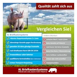 AL Briefkastensysteme 23 Fächer Premium Stand Briefkasten Anlage in RAL 7016 Anthrazit für Post A4, robust, wetterfest, Artikelnummer: 132P23S3KSP7016