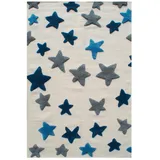 XXXLutz Xxxl Kinderteppich Blau, Grau, Naturfarben & 100x160 cm,