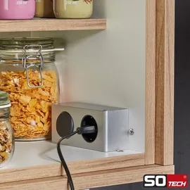 SOTech Steckdose für Spiegelschränke silbergrau Stromversorgung für 230V