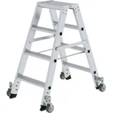 Günzburger Aluminium-Stehleiter 2 x 4 Stufen rollbar (41208)