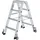 Günzburger Aluminium-Stehleiter 2 x 4 Stufen rollbar (41208)