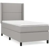 vidaXL Boxspringbett mit Matratze Hellgrau 100x200 cm Stoff - Grau