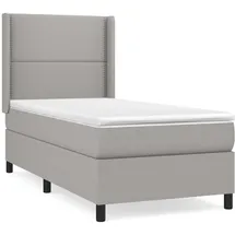 vidaXL Boxspringbett mit Matratze Hellgrau 100x200 cm Stoff - Grau