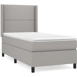 vidaXL Boxspringbett mit Matratze Hellgrau 100x200 cm Stoff - Grau