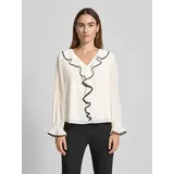 s.Oliver Regular Fit Langarmbluse mit Volants, Weiss, 44