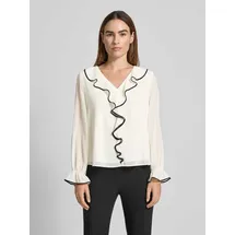 s.Oliver Regular Fit Langarmbluse mit Volants, Weiss, 44