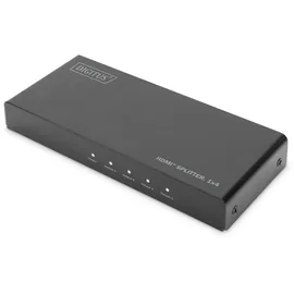 Digitus HDMI Splitter - teilt EIN HDMI-Signal auf Vier Displays - HDMI 2.0 - UltraHD 4K/60Hz - HDR, HDCP 2.2, EDID - Downscaler für 4k/1080p Mischbetrieb