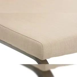 CLP 2er Set Belfort Stoff, moderne Freischwinger mit Polsterung und hoher Rückenlehne, stabiles Edelstahlgestell