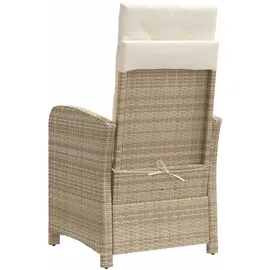 vidaXL Gartensessel mit Fußteil 58,5 x 69,7 x 34,4 cm beige 2 St.