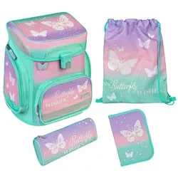 Scooli Butterfly EasyFit Schulranzen-Set 5teilig