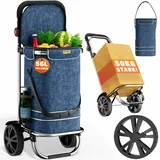 monzana 3in1 Einkaufstrolley blau 56L