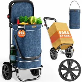 monzana 3in1 Einkaufstrolley blau 56L