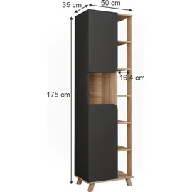 Vicco Hochschrank Karen 50 x 175 x 35 cm Braun