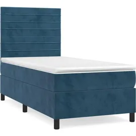 vidaXL Boxspringbett 90 x 200 cm Dunkelblau