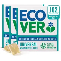 Ecover Waschmittel Kapseln - Wäschekapseln mit frischem Duft von Flieder & Rosen, 3x Packungen mit 34 Stück