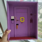 Schlüsselhalter Aus Holz, Mini-tür, Lila, Freunde-schlüsselhalter, 6 Haken