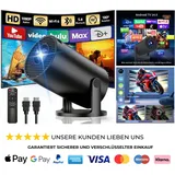 Yoton Mini Beamer 4K Full HD Android 14 WiFi 6 Bluetooth 5.4 2