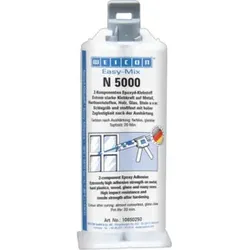 WEICON Easy-Mix N 5000, Epoxid-Klebstoff für optisch anspruchsvolle Verbindungen, 50 ml, fast farblos, glasklar