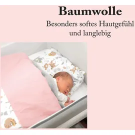 BestLivings Kinder Bettwäsche (100x135cm / 40x60cm) - Elefant & Giraffe
