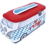 BRISA VW Collection - Volkswagen Neopren Universal-Schmink-Kosmetik-Kultur-Reise-Apotheke-Tasche-Beutel im T1 Bulli Bus Design (Bayern/Bunt/Groß)